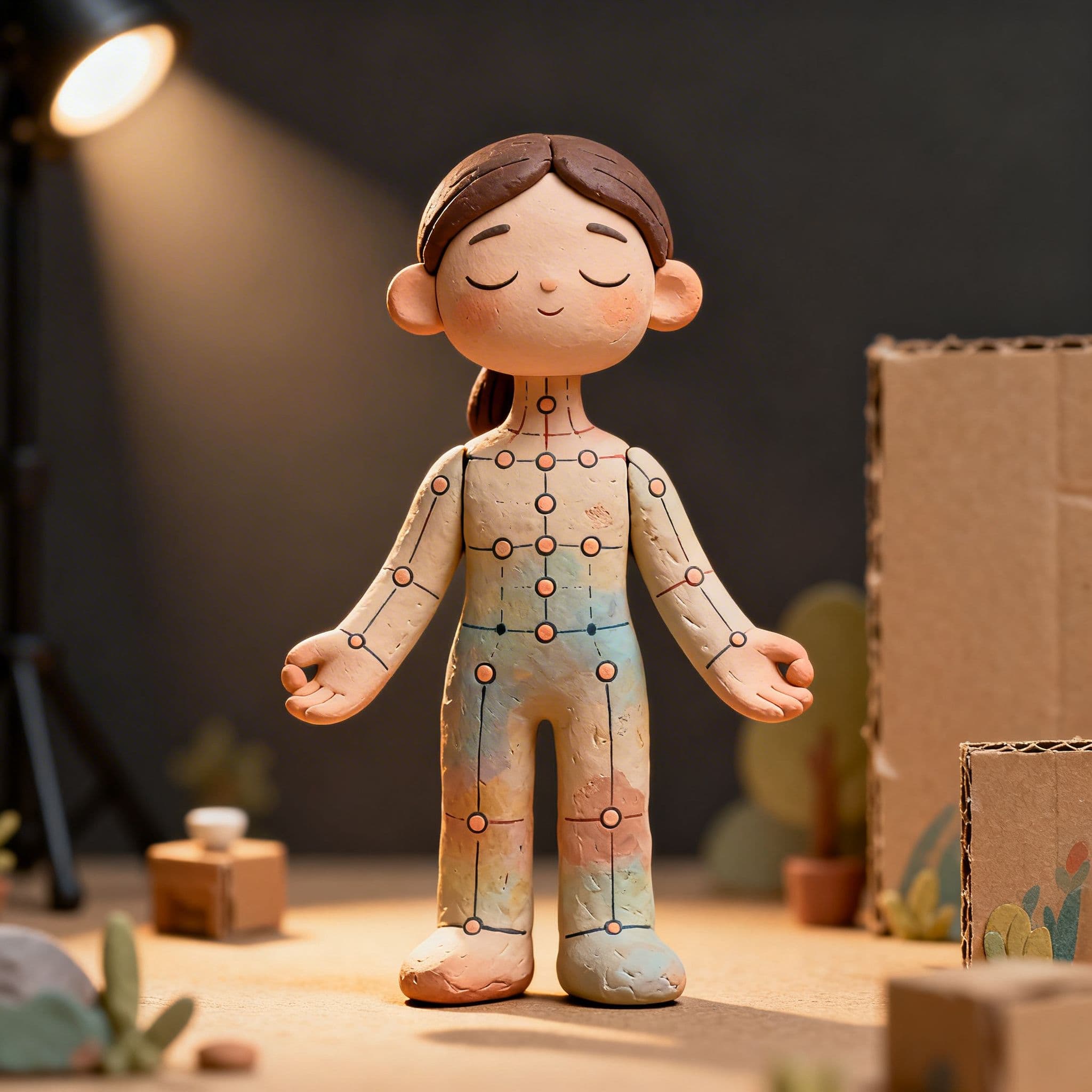 Human doll with meridian points
